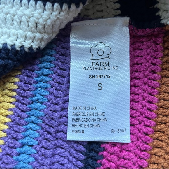 Farm Rio Mini Dress Knit Multicolored Festival Beach US S Small - Picture 12 of 13